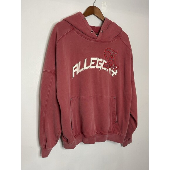 Allegory Men's Medium Red Logo Embellished Pullover Hooode Mens - Picture 2 of 8